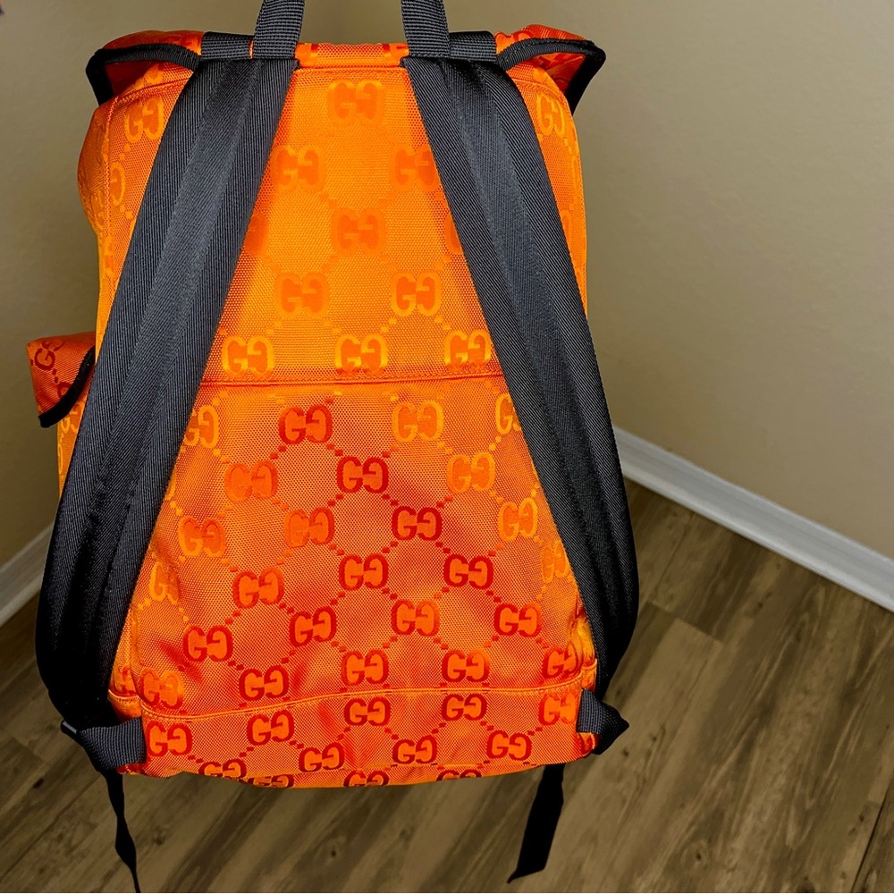 GUCCI Off The Grid Backpack Econyl Orange GG Logo Sustainable Rucksack Luxurious - Picture 5 of 16